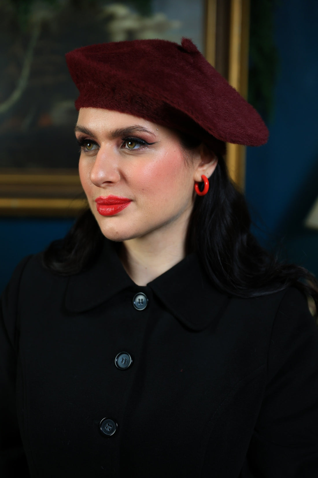 Doris Plain Beret Burgundy