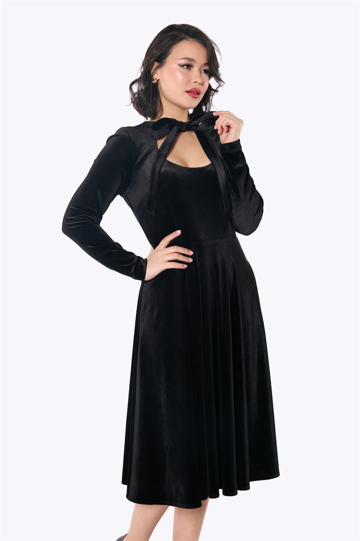 Black Clara Velvet Dress