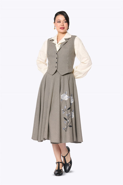 Milla Rose Beige Puppytooth Skirt