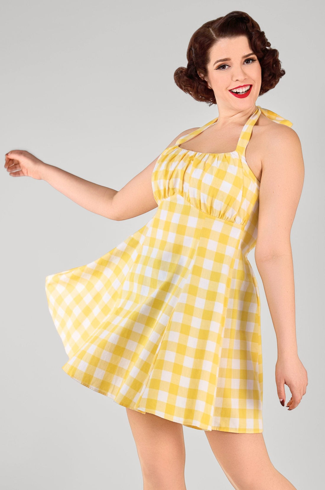 Milly Gingham Flared Mini Dress