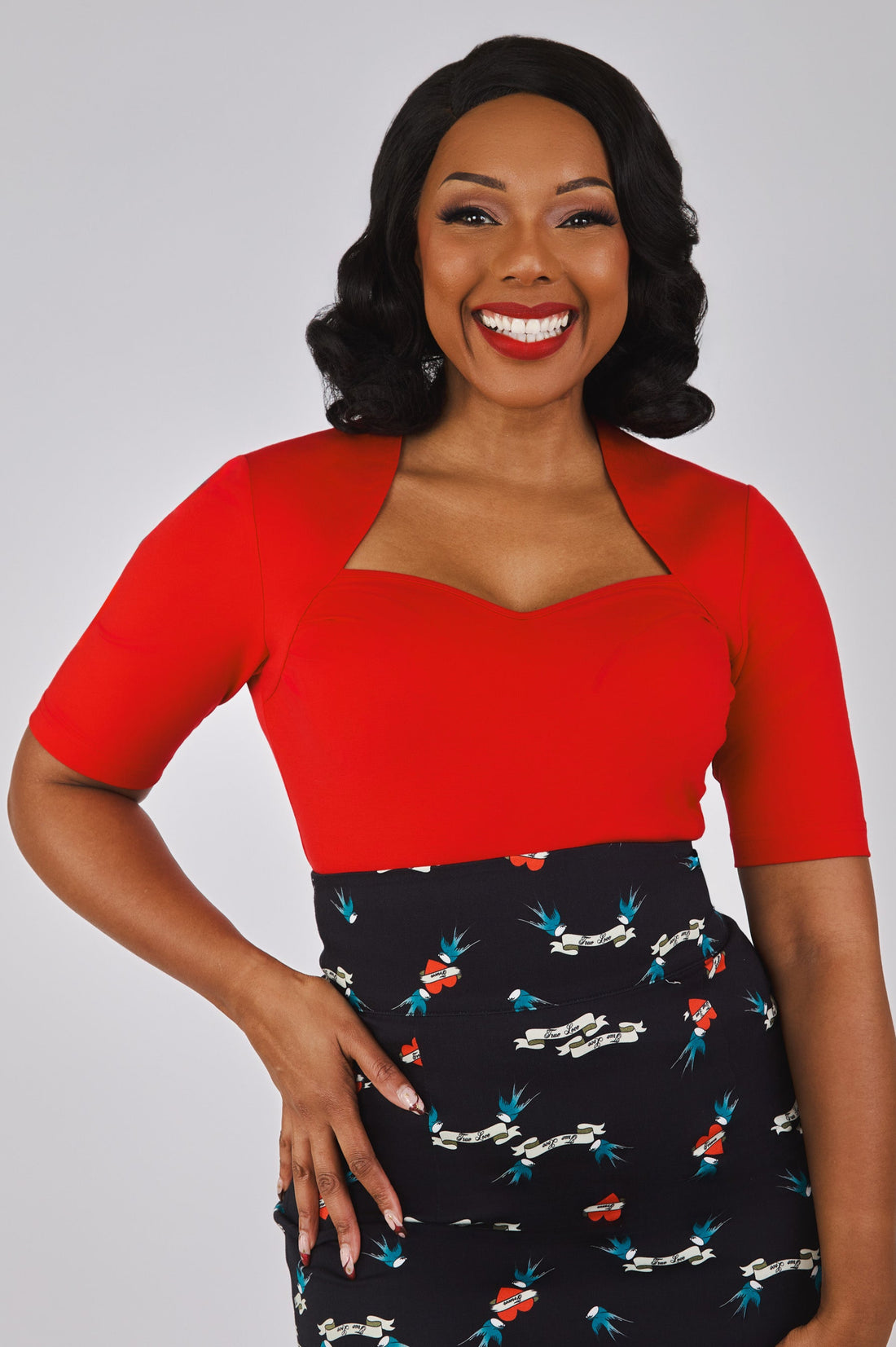 Sweetheart Red Jersey Top