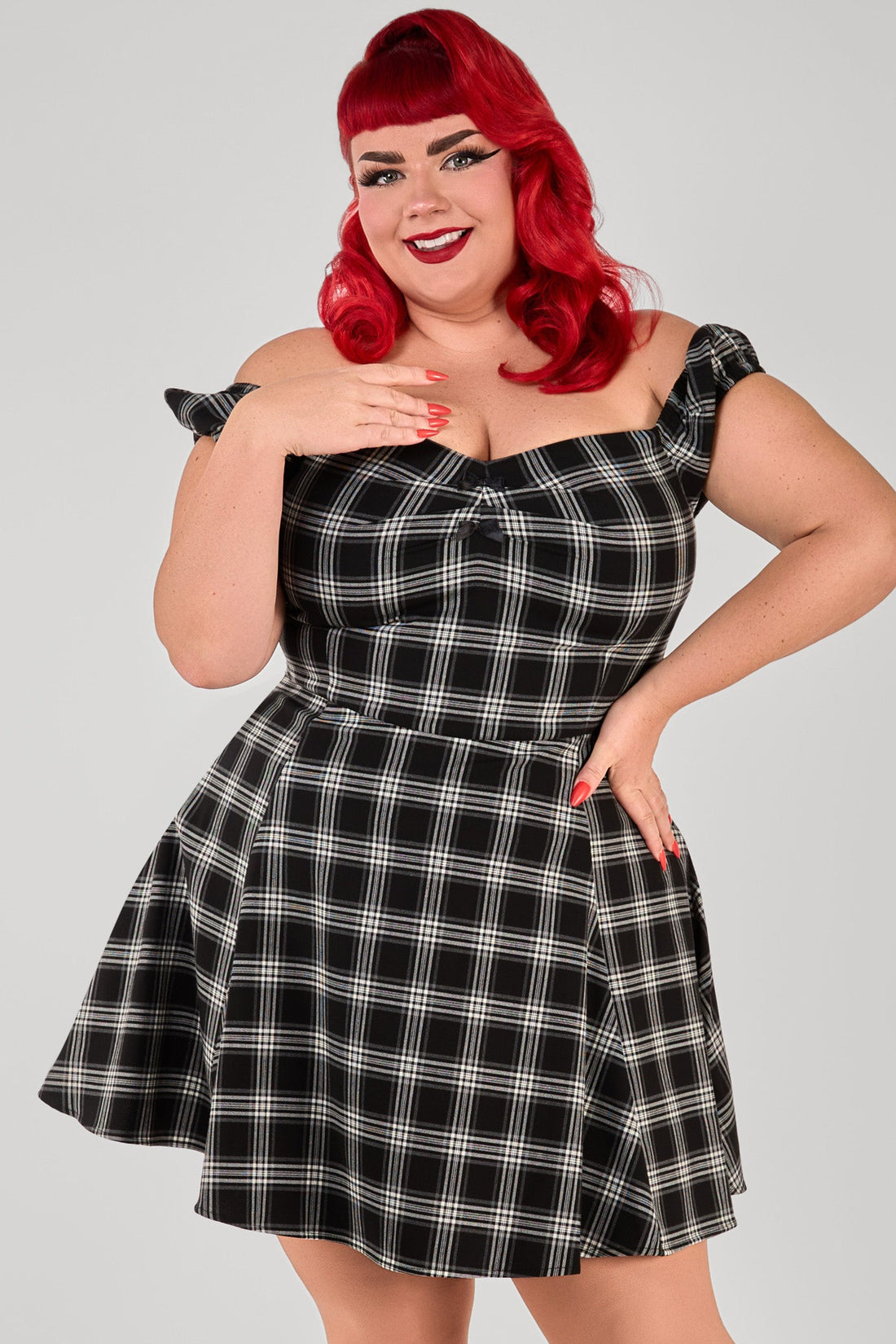 Dolores Ghost Check Mini Dress