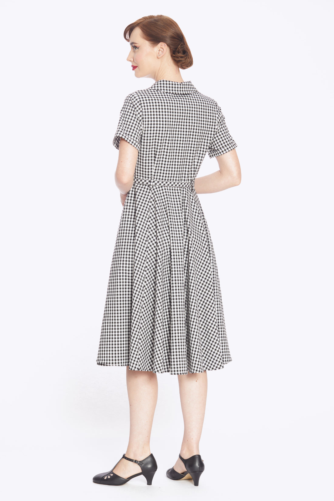 Caterina Black Gingham Swing Dress