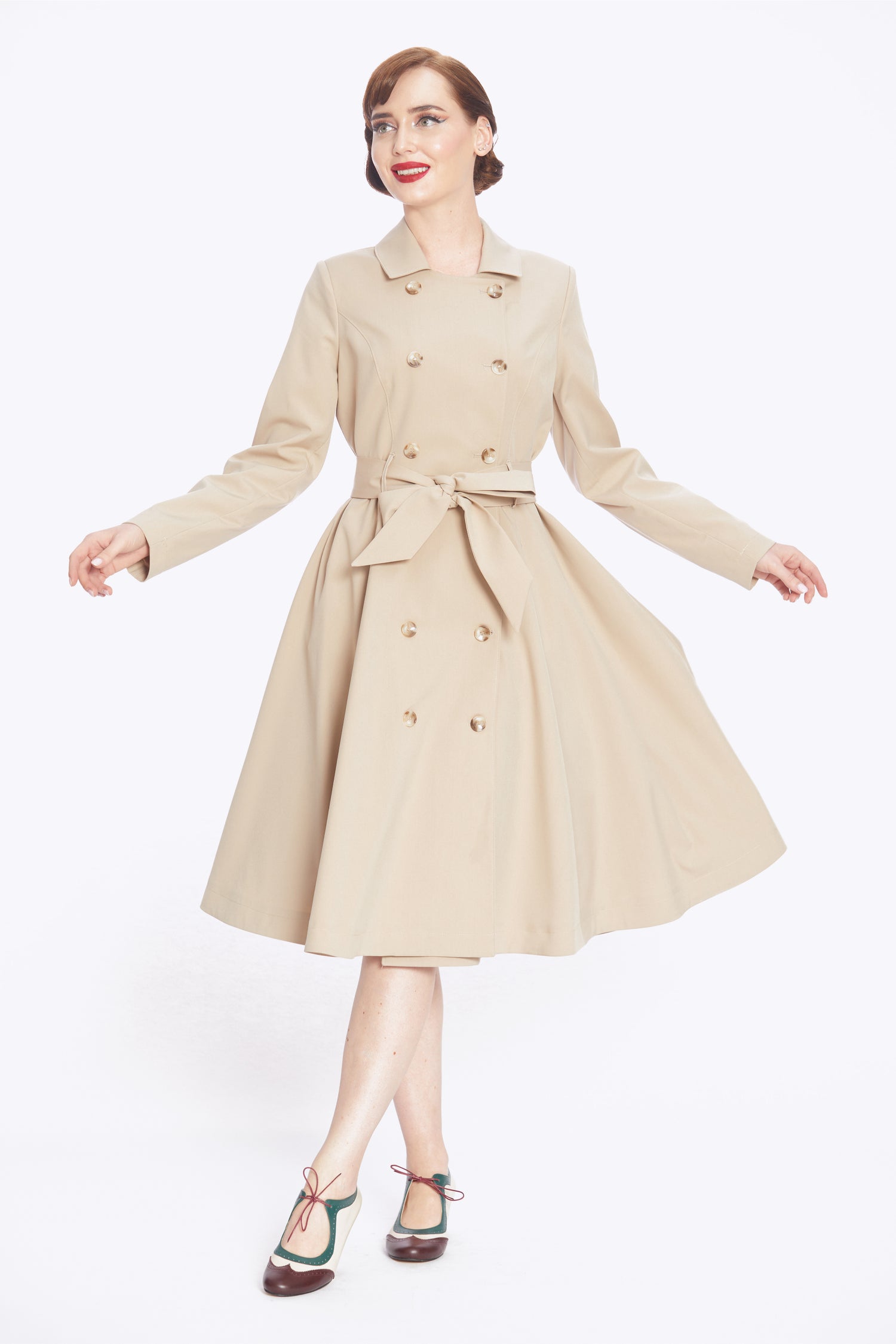 Korrina Cream Swing Trench Coat