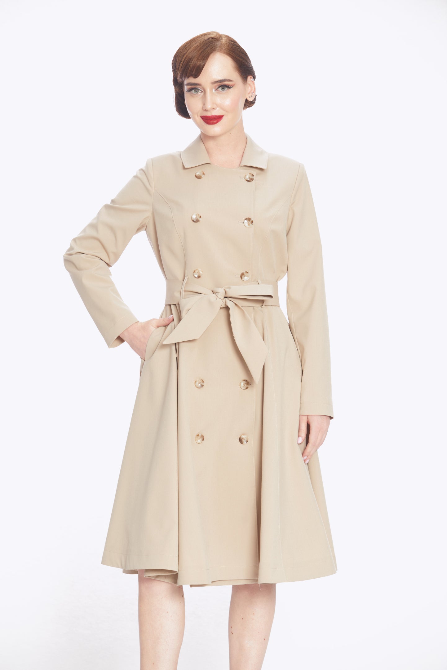 Korrina Cream Swing Trench Coat