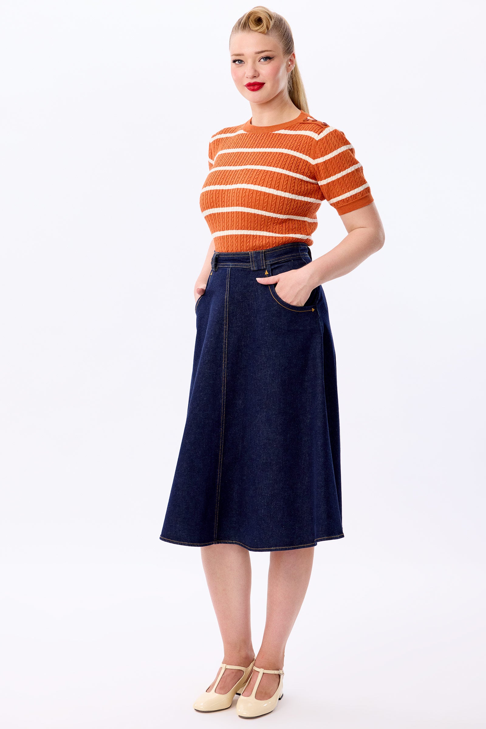 Lynn Striped Knitted Top