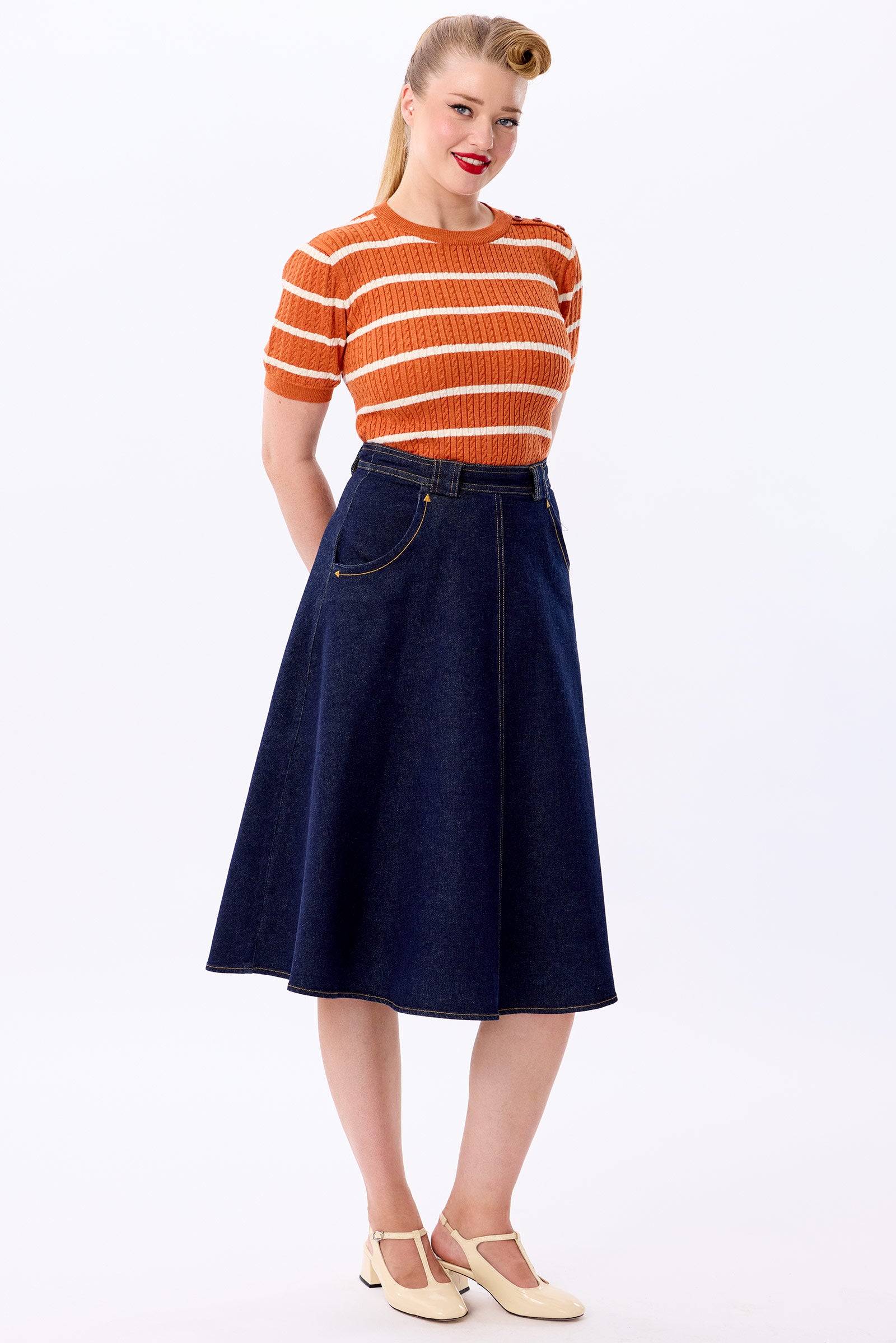 Lynn Striped Knitted Top