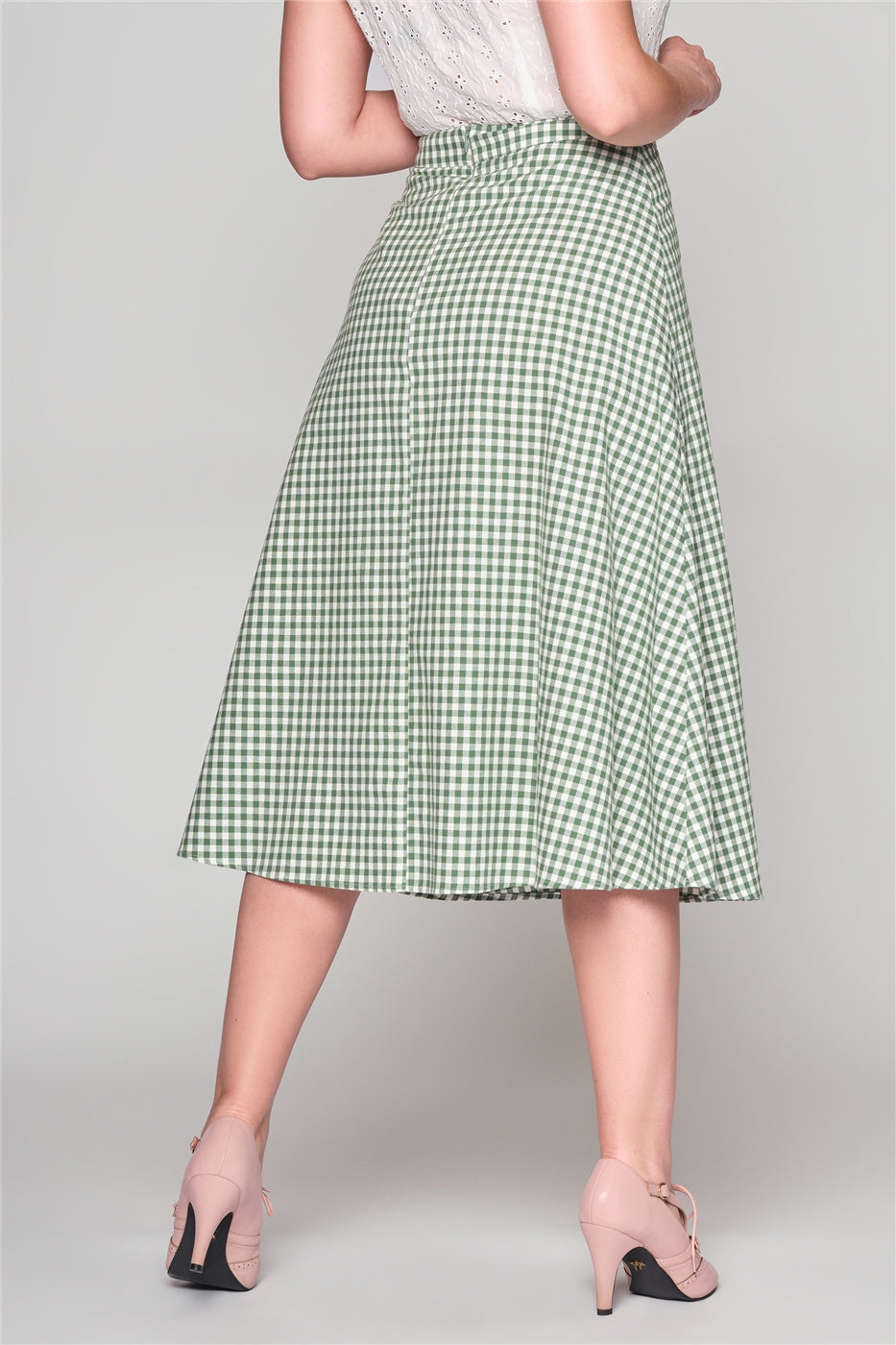 Hetty Gingham Flared Skirt