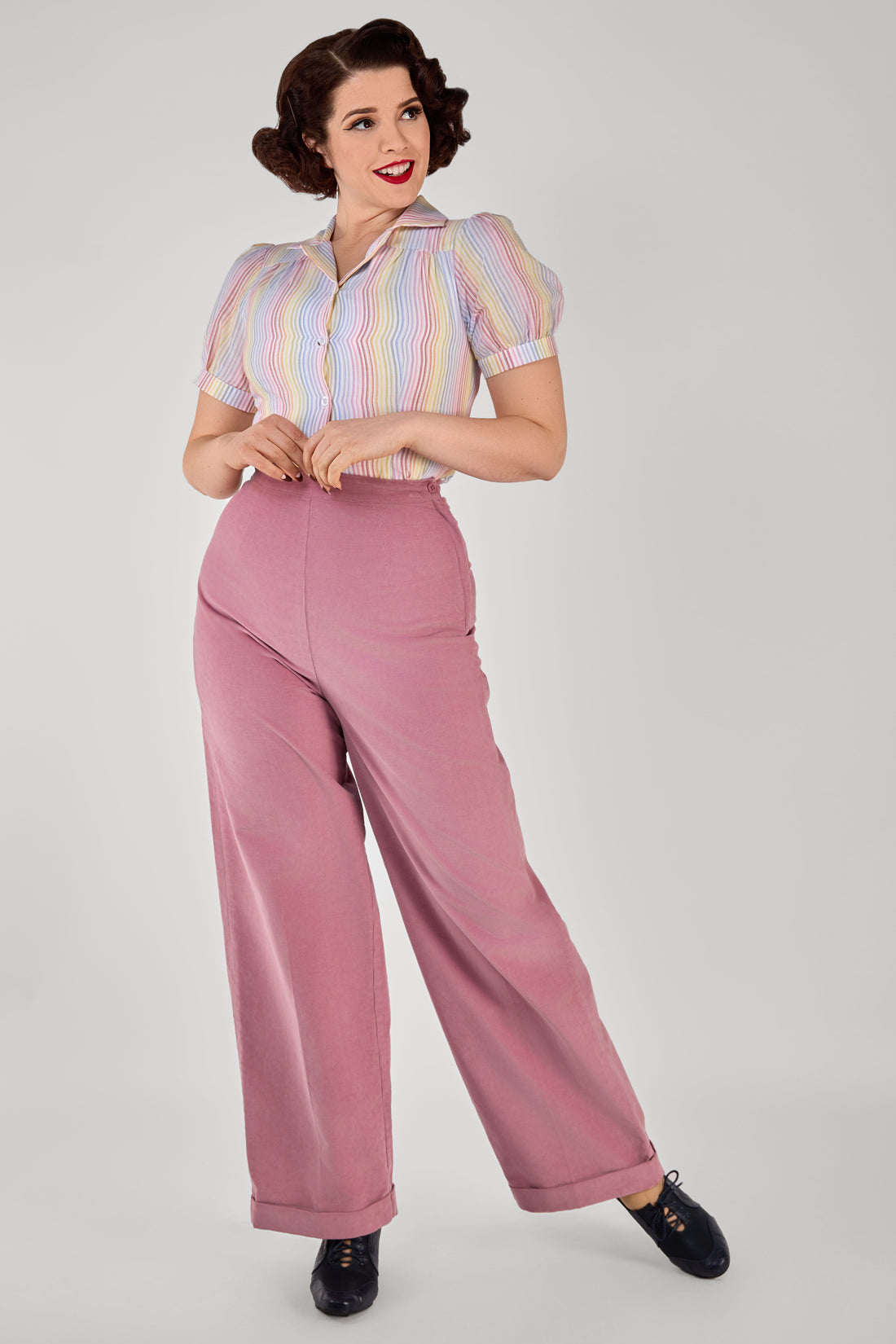 Evelyn Pink Corduroy Trousers