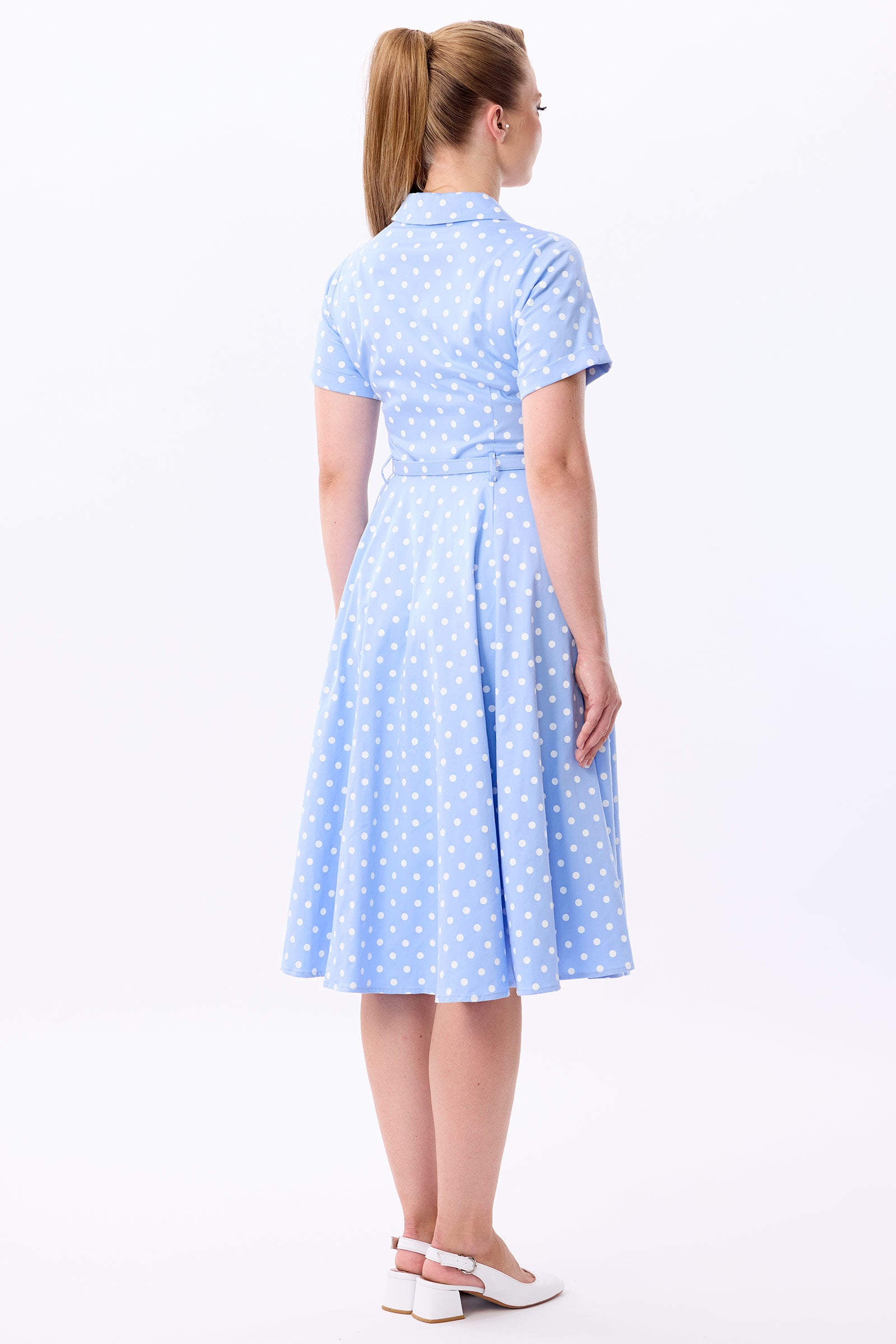 Caterina Sky Polka Swing Dress