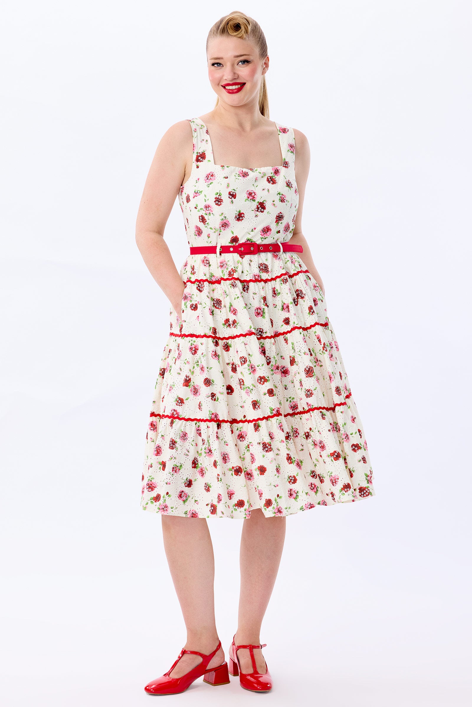 Erina Rose Broderie Tiered Dress