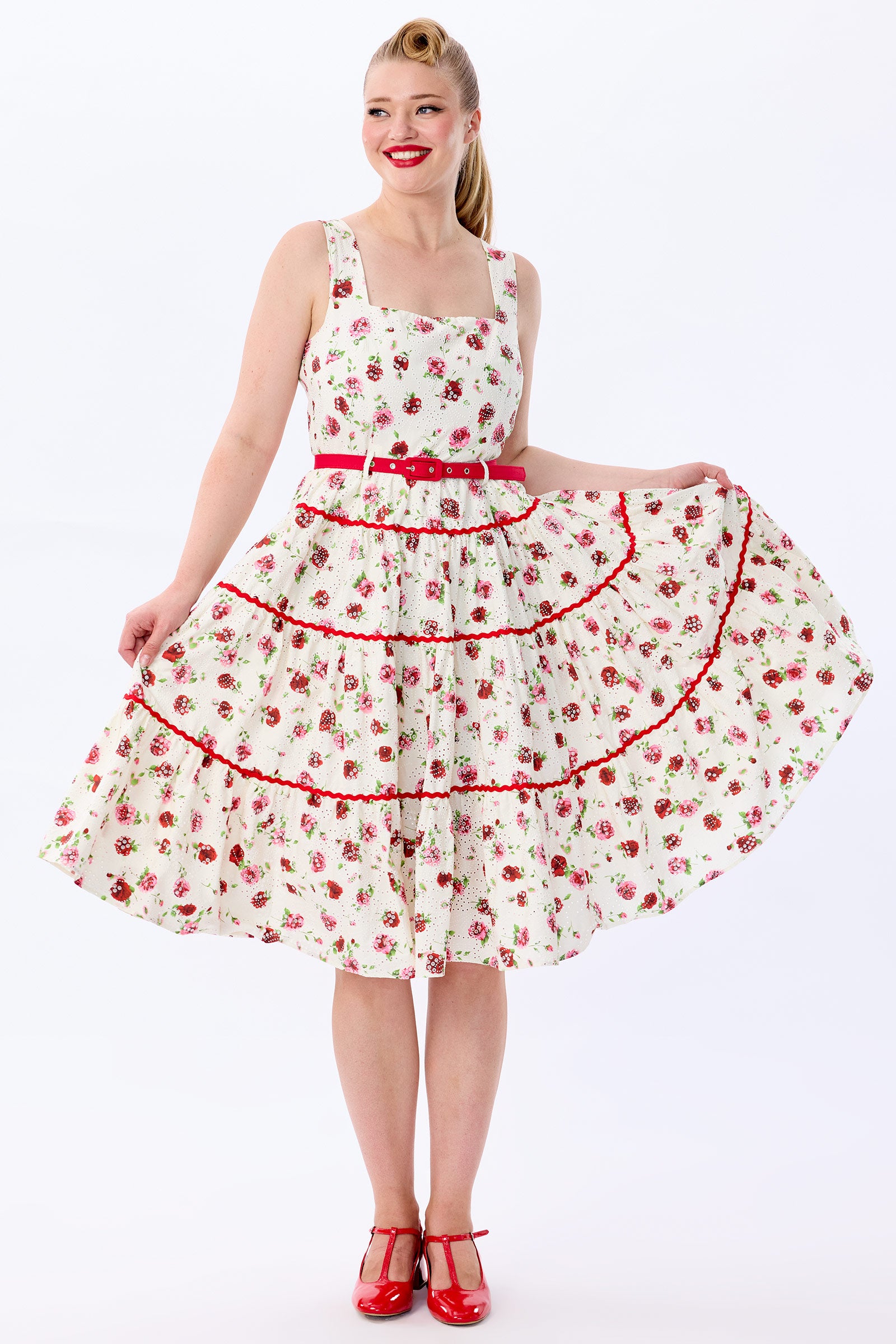 Erina Rose Broderie Tiered Dress