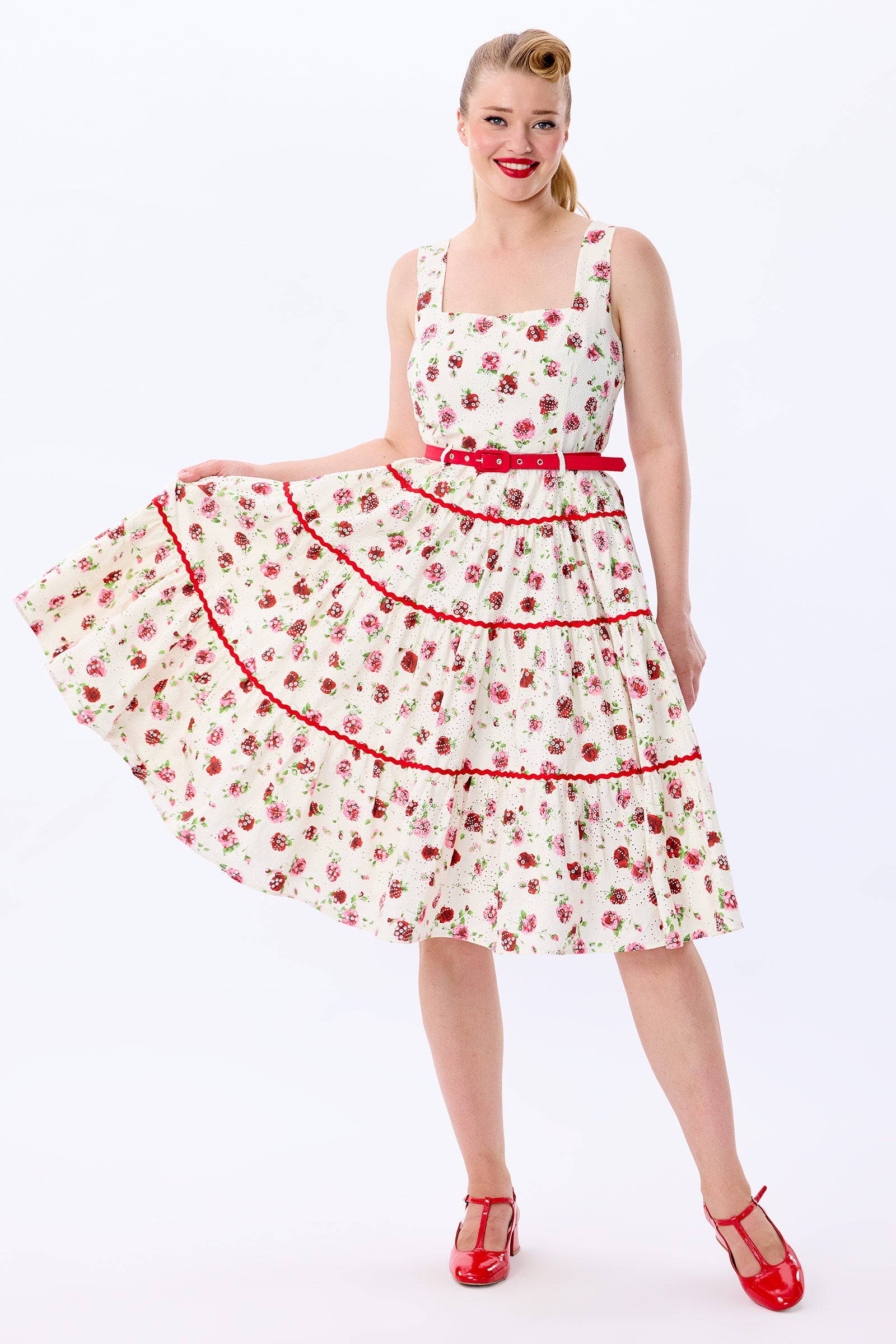 Erina Rose Broderie Tiered Dress