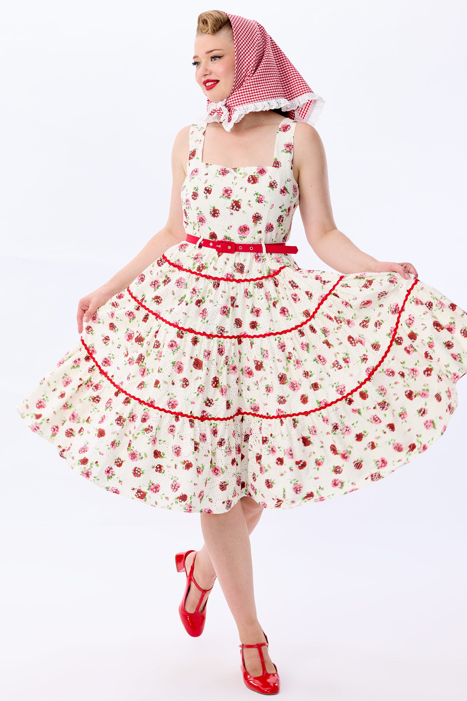 Erina Rose Broderie Tiered Dress