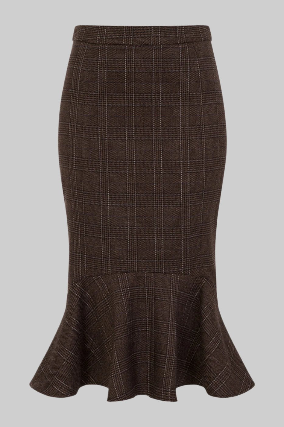 Winifred Librarian Check Fishtail Skirt